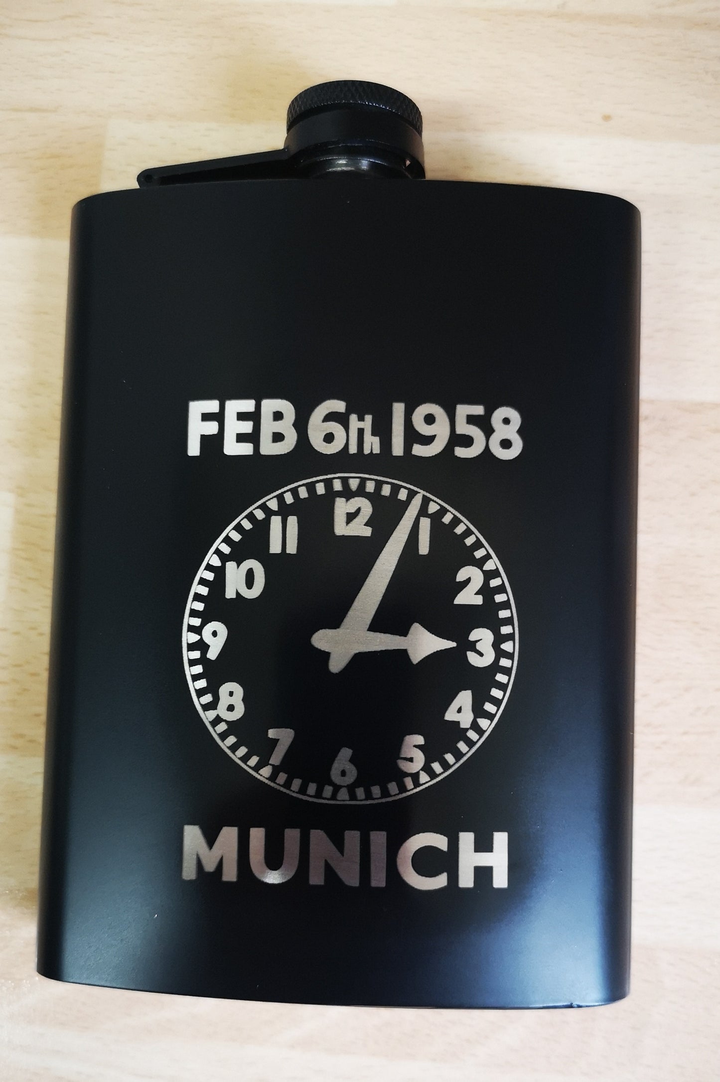 MUNICH 1958 8OZ STAINLESS STEEL HIP FLASK