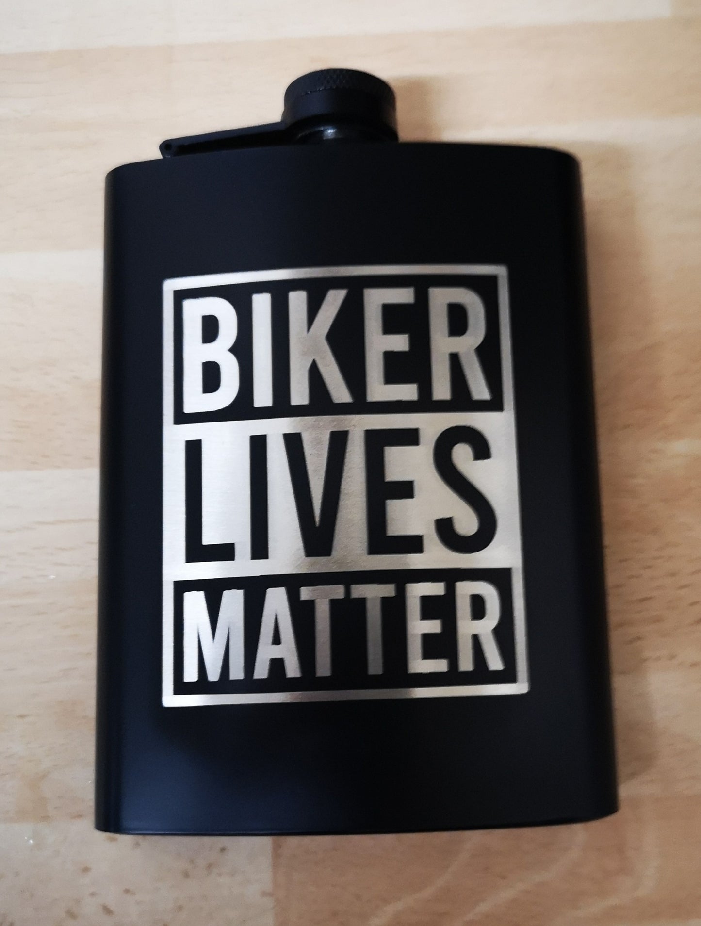 BIKERS LIVES MATTERS 8OZ STAINLESS STEEL HIP FLASK